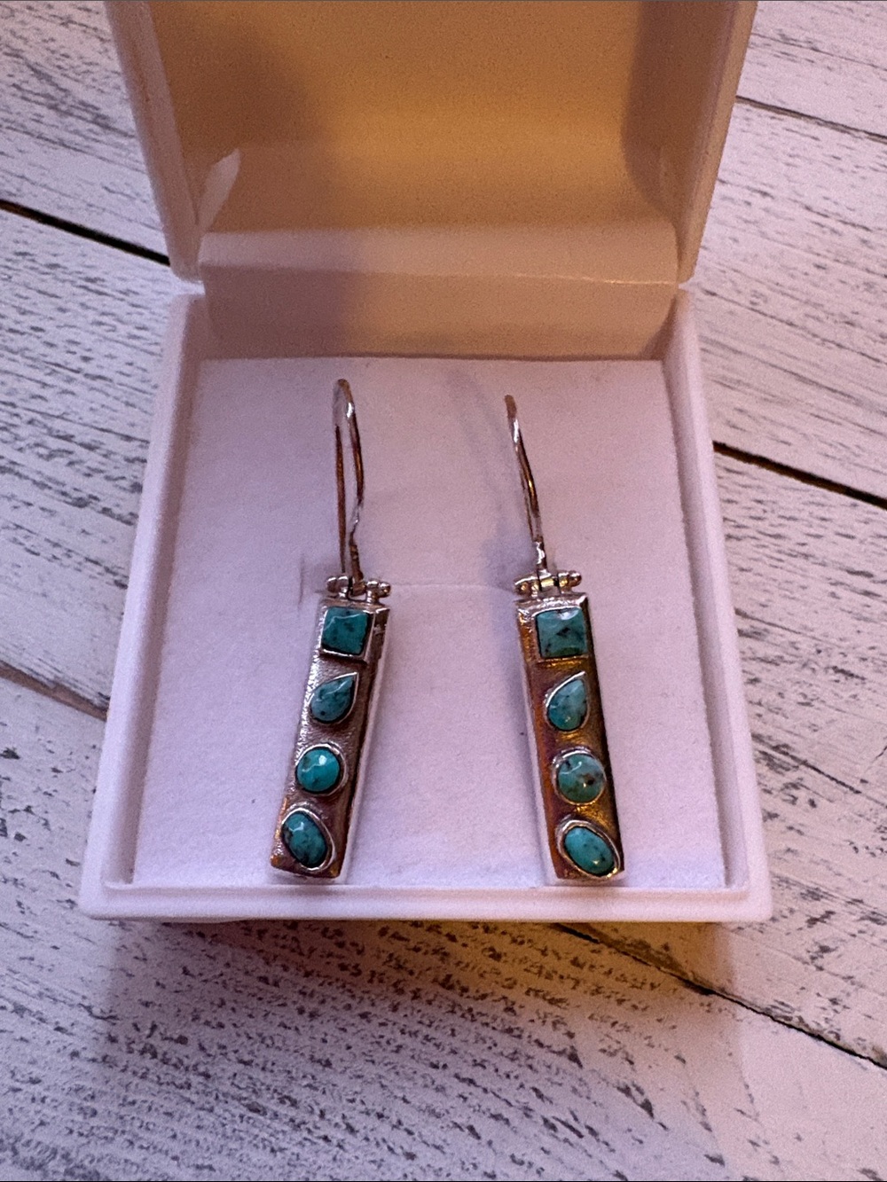 Vintage native Real Turquoise Sterling silver earrings
